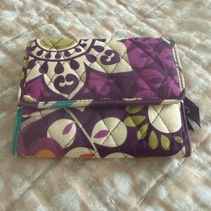 Vera Bradley Euro Wallet Plum Crazy Pattern